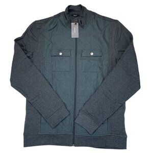 Alfani Reyes Mixed-Media Shirt Jacket Charcoal Hthr M